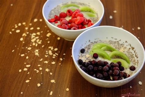 Overnight Pudding De Chia Y Avena Con Frutos Rojos Y Kiwi