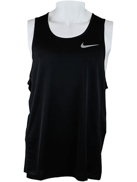 Nike - Nike Men's Black Miler Dry-Fit Running Tank Top Sleeveless ...