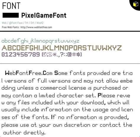 PixelGameFont Fonts Downloads - WebFontFree.Com