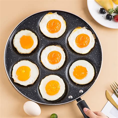 Hilingoto Clearance Non Stick Pan Fryer Hole Pan Hamburger Frying Eggs Pan Frying Seven Mould