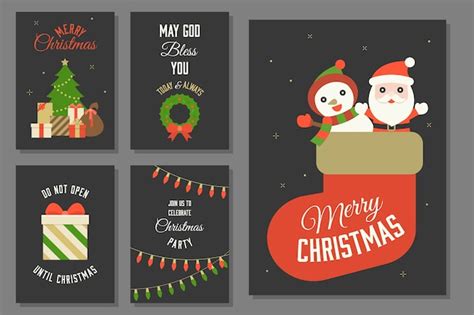 Premium Vector | Merry christmas cards