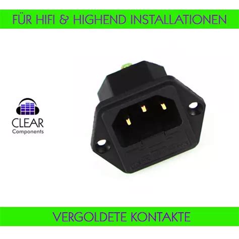 Kaltger Te Stecker Vergoldet Gold Einbau Buchse Iec C Audio Hifi