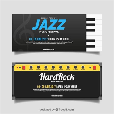 Music festival banners with color details Vector | Free Download