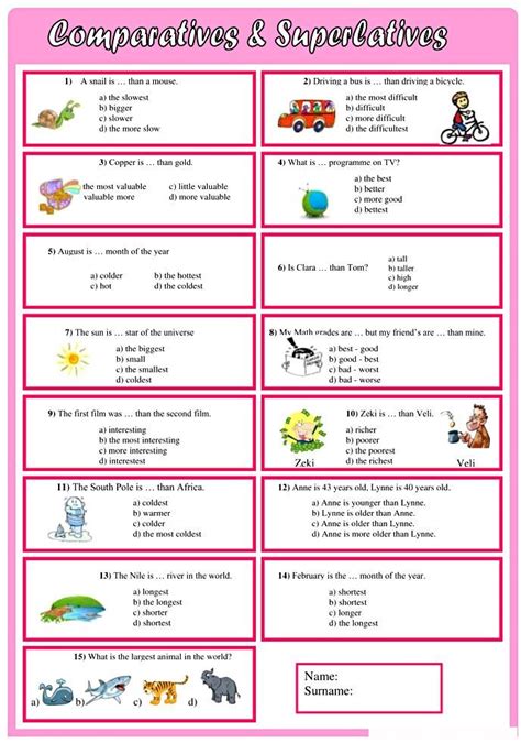 Comparatives And Superlatives Worksheet Lesson The Best Porn