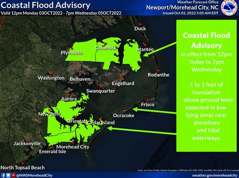 Coastal Flood Warning In Effect N C Highway 12 Clear And Open On