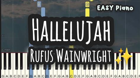 Rufus Wainwright Hallelujah Easy Piano Piano Tutorial Sheet Easy