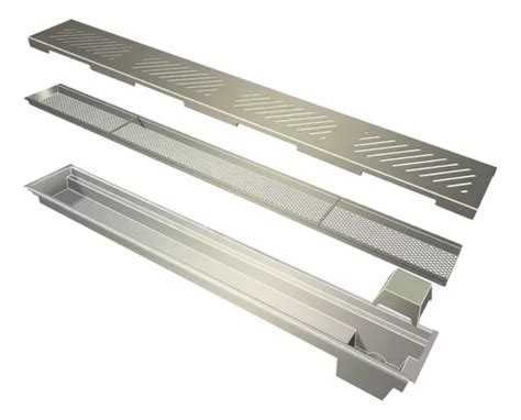 Ralo Inox Grelha Linear 50x15 C Cesto Coletor Sifonado Parcelamento