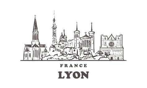 Premium Vector Lyon Cityscape Sketch Isolated On White Lyon France