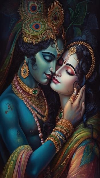 Shree Radha E Krishna Ilustra O Generativa Ai Foto Premium