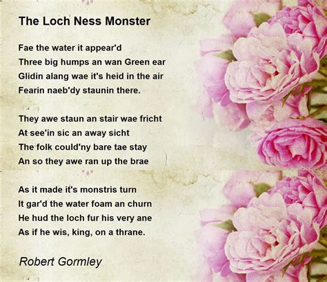 The Loch Ness Monster Poem by Robert Gormley - Poem Hunter