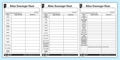 Differentiated Atlas Scavenger Hunt Worksheet Worksheet