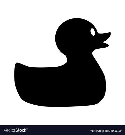 Rubber Duck Icon Black Silhouette Royalty Free Vector Image