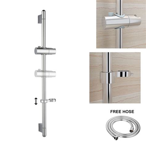 Chrome Bathroom Adjustable Shower Riser Rail Bracket Shower Head Holder