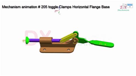 Mechanism Animation Toggle Clamps Horizontal Flange Base Youtube