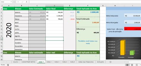 Como Criar Uma Planilha De Metas No Excel