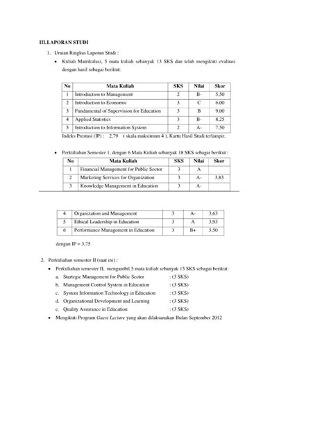 Contoh Laporan Perkembangan Studi 1