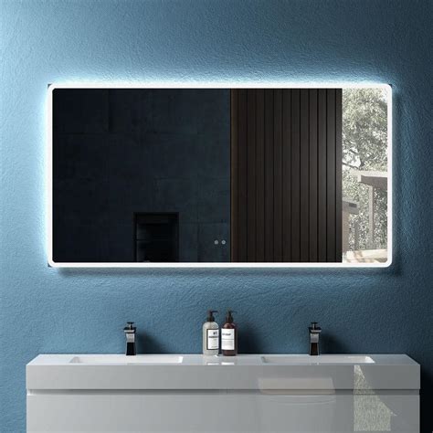 59 in. W x 31.5 in. H LED Rectangular Framed Wall Bathroom Vanity ...