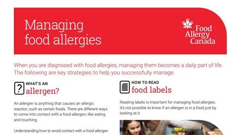 Resources And Tips Food Allergy Canada