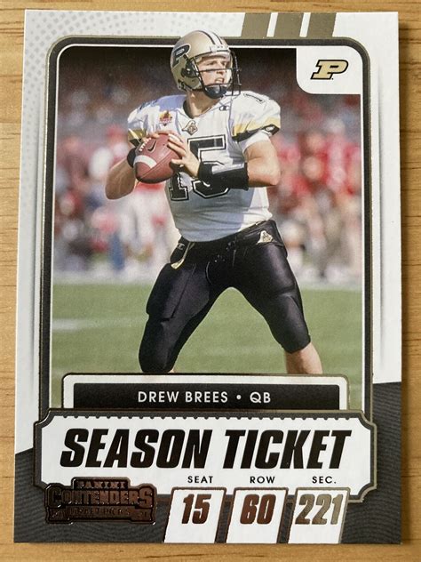 2021 Panini Contenders Draft Picks Game Ticket Purple 21 Drew Brees