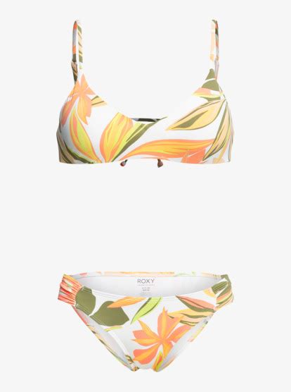 Printed Beach Classics Athletic Two Piece Bikini Set For Women Roxy