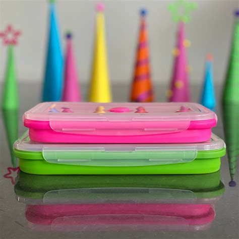 Flat Stacks Collapsible Silicone Food Storage Containers