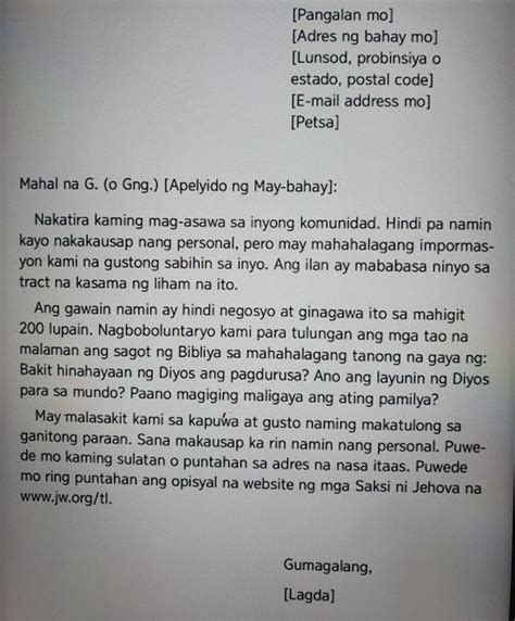 Panuto Ayusin Ang Bahagi Ng Liham Ayon Sa Tamang Pagkakasunod Sunod