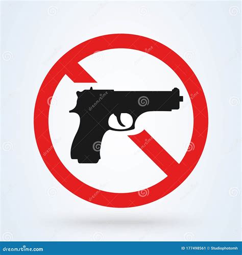 Prohibition Sign for Gun. No Firearms Symbol Stock Vector ...