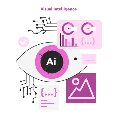 Premium Vector | Visual intelligence Ai selflearning computing system processing