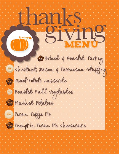 ideas for thanksgiving dinner menu 5