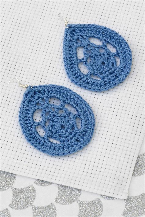 Teardrop Earrings Crochet Pattern The Knitting Network