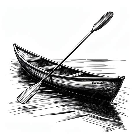 Premium Vector Canoe Vector Monochrome Sketch Drawing Black And White