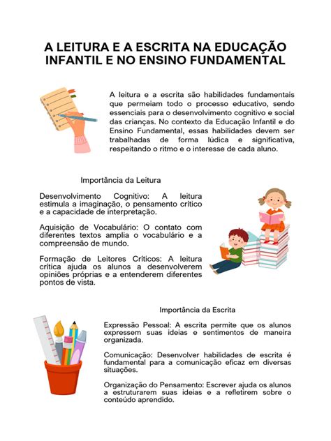 Escrita E Leitura Na Educação Infantil - Leitura e Escrita na Educação Infantil | PDF | Aprendizado | Pré-escola
