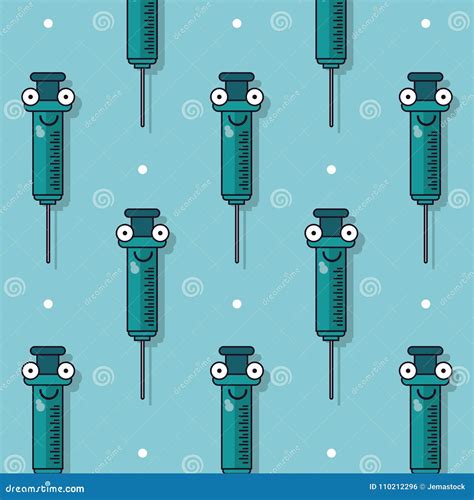 Colorful Background With Pattern Of Syringes Animated Stock Vector