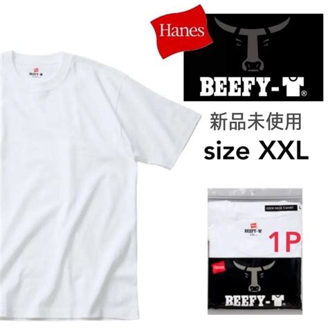 未使用新品未使用 ヘインズ ビーフィー 半袖Tシャツ 白 XXLサイズ 国内正規品 男女兼用 Hanes BEEFY H5180 ホワイト