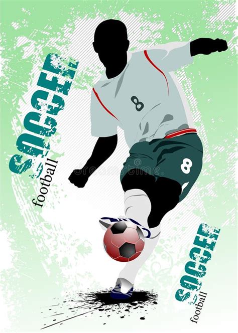 Futbolista Del F Tbol Del Cartel Coloreado Ilustraci N Del Vector