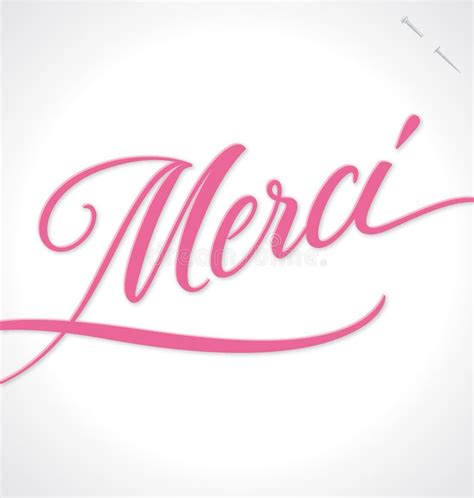 Merci Hand Lettering Vector Stock Vector Illustration Of