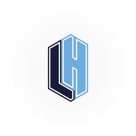 Premium Vector Abstract Initial Letter Lh Or Hl Logo In Blue Color