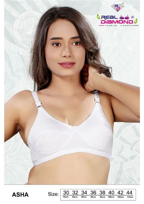 Non Padded Cotton Blend Asha White B Cup Bra Plain At ₹ 97 5 Piece In