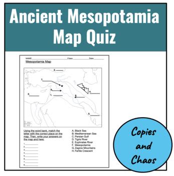 Ancient Mesopotamia Map Quiz by Copies and Chaos | TPT