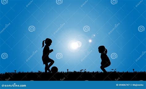 Vector Silhouette of a Siblings. Stock Vector - Illustration of sister ...