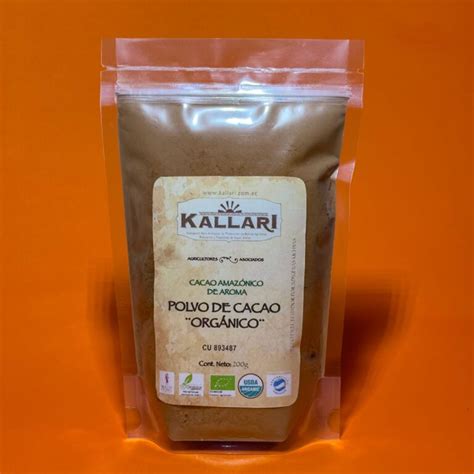 Polvo Natural de Cacao Orgánico 200 gramos Kallari ChocolateAmazónico