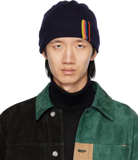 Paul Smith Navy Artist Stripe Beanie Paul Smith