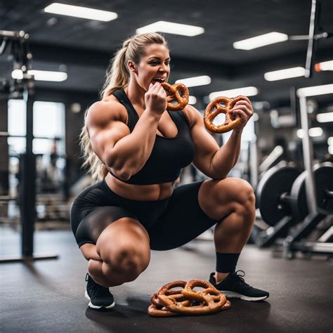 Thick Muscular Women Eating A Pretzel At The Gym By Paul10112 On Deviantart