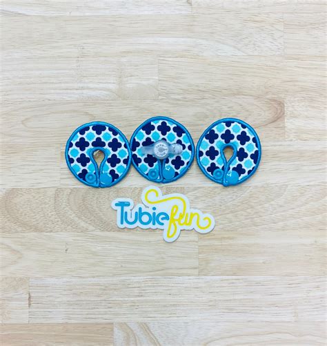 G-Tube Button Pad Cover - Blue Tiles – Tubie Fun