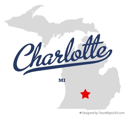 Map of Charlotte, MI, Michigan