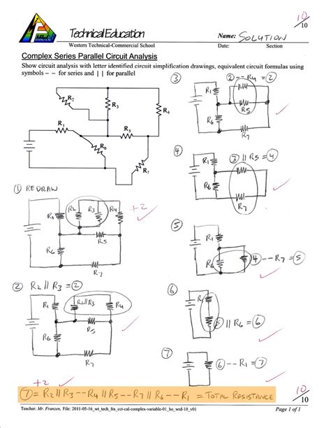 Worksheet Complex Circuit Problems Ep 905 Printable Word Searches