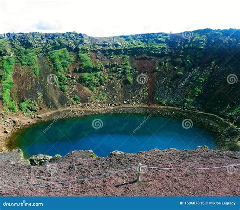 Crater Lake Water Landscape Vulcan Blue Stock Image - Image of ...