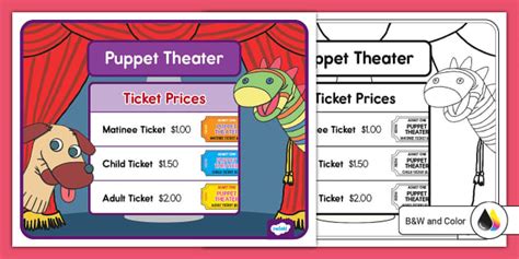 Puppet Theater Dramatic Play Ticket Price List Sign Twinkl