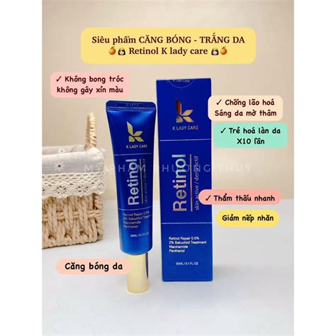 Kem dưỡng K Lady Care Retinol 30ml Hàn Quốc Cấp ẩm trắng sáng da mờ