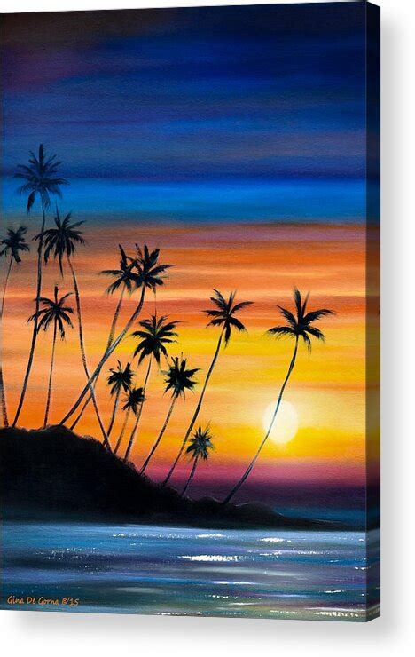 Acrylic Beach Sunset Paintings